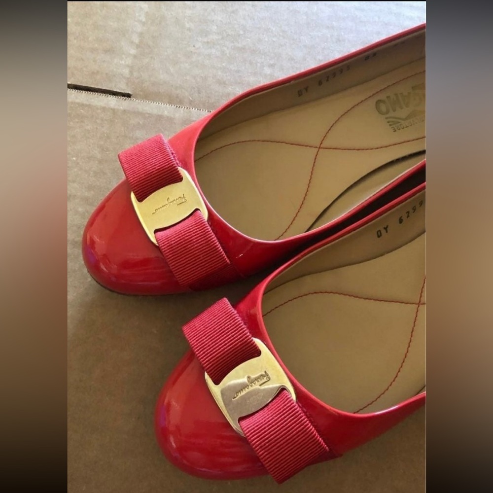 Salvatore Ferragamo Red Varina Flats